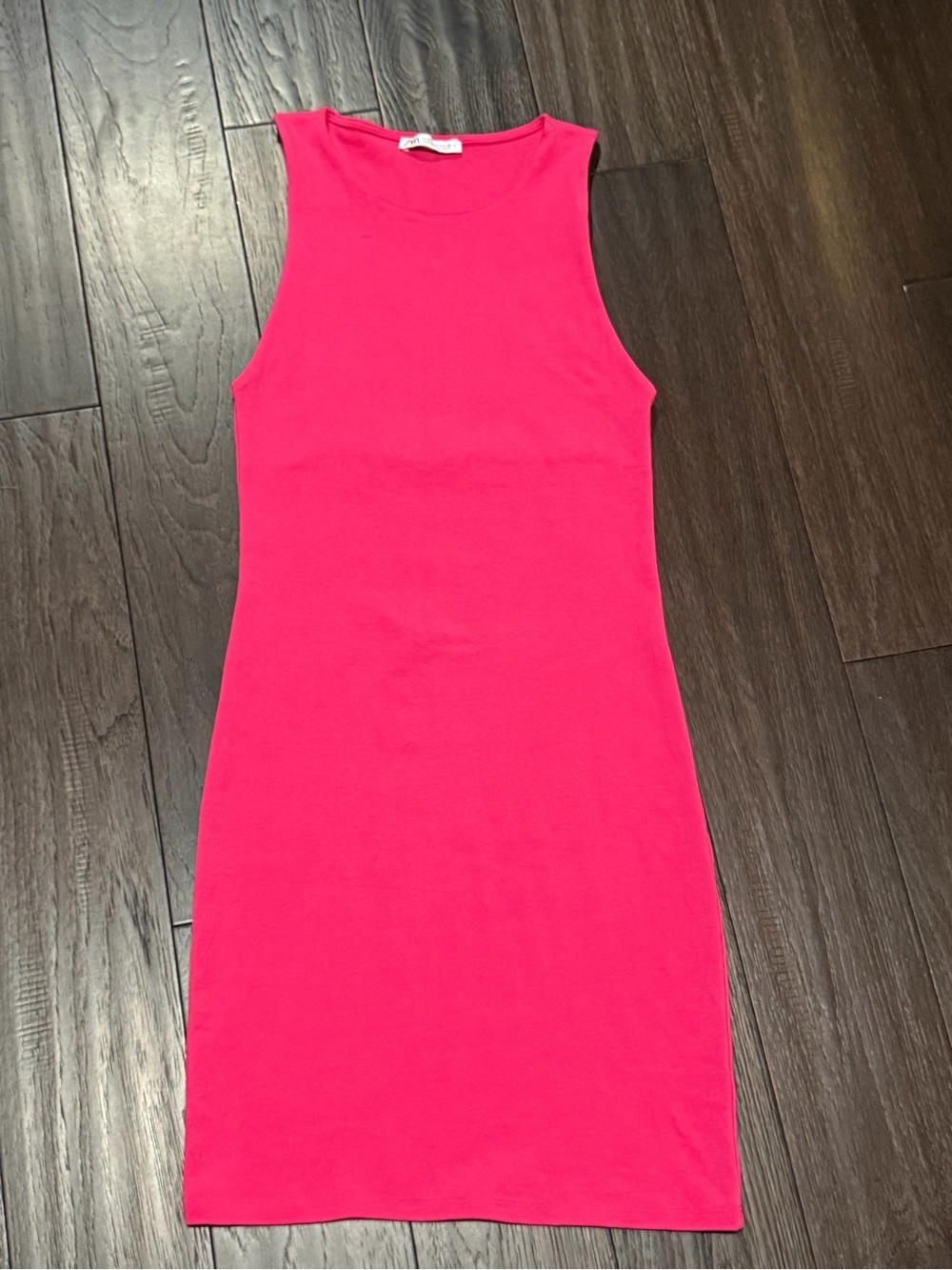 Zara Hot Pink & Green Sleeveless Bodycon Dress
